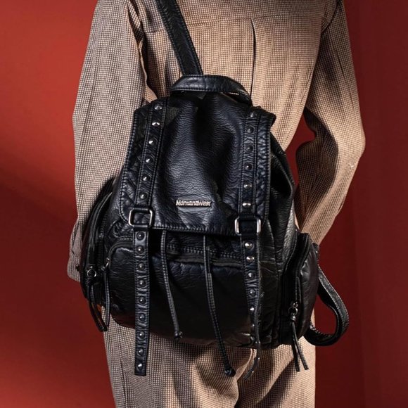 NWT Montana West Satchel Backpack - Black - Picture 2 of 4